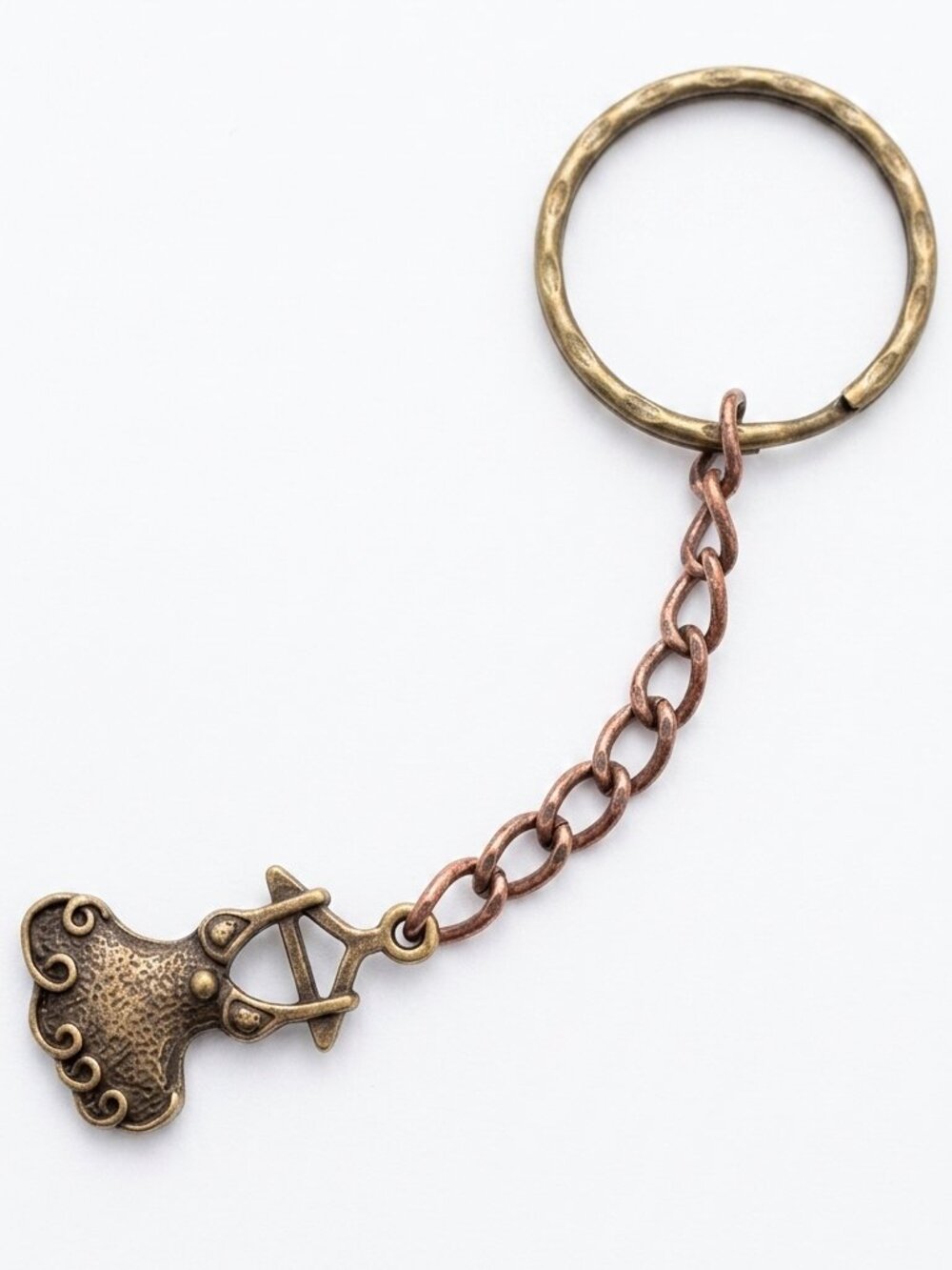 Handmade - Vintage Bronze-Tone Ornate Charm Keychain